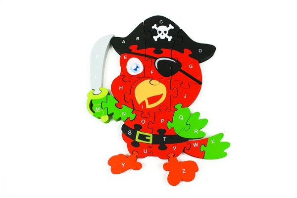 Puzzle pirát papoušek > varianta červený