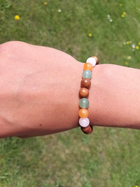 Náramek s Růženínem, Karneolem a avanturinem > varianta Dámská a dětská