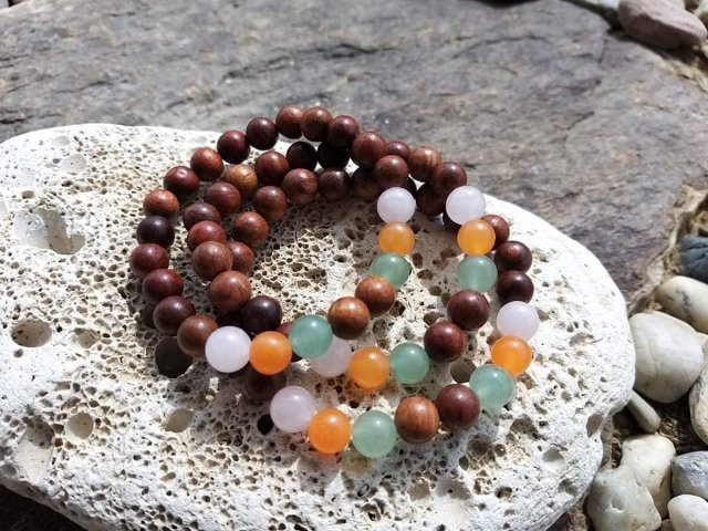 Náramek s Růženínem, Karneolem a avanturinem > varianta Dámská a dětská