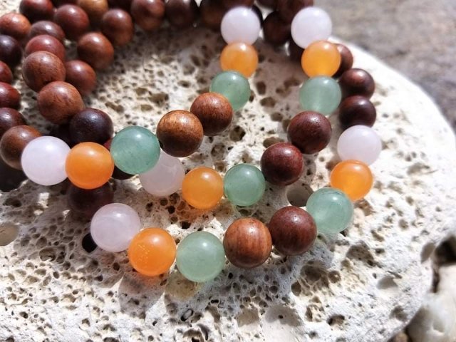 Náramek s Růženínem, Karneolem a avanturinem > varianta Dámská a dětská