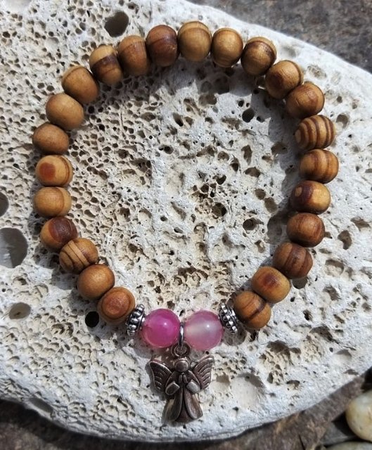 Set dřevěných náramků s achátem > varianta Dámská a dětská