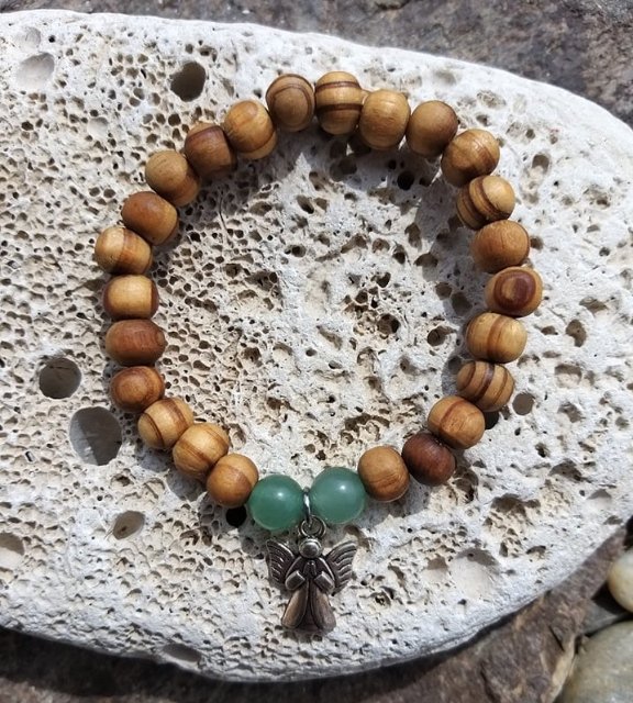 Set dřevěných náramků s avanturínem > varianta Dámská a dětská