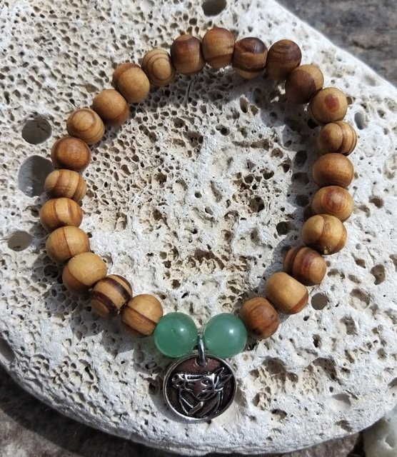 Set dřevěných náramků s avanturínem > varianta Dámská a dětská