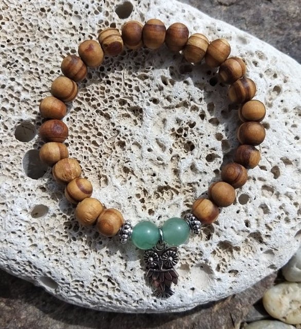 Set dřevěných náramků s avanturínem > varianta Dámská a dětská