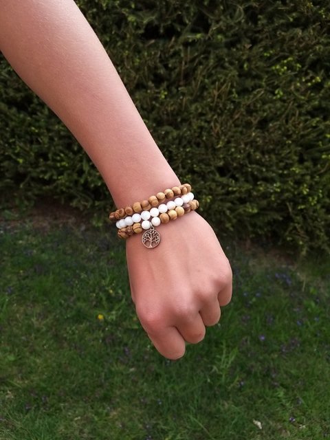 Set dřevěných náramků s perletí > varianta Pánský,dámský, dětská