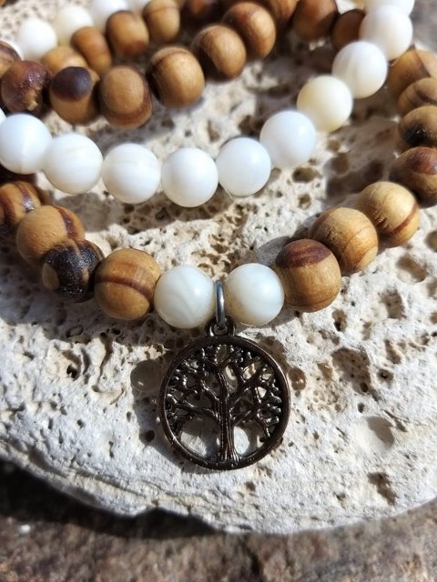 Set dřevěných náramků s perletí > varianta Pánský,dámský, dětská