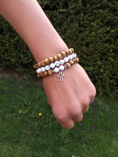 Set dřevěných náramků s magnezitem > varianta PÁNSKÁ,DÁMSKÁ,DĚTSKÁ