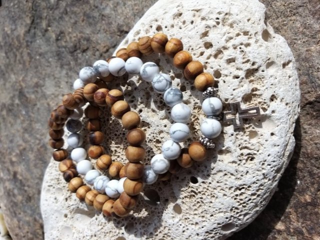 Set dřevěných náramků s magnezitem > varianta PÁNSKÁ,DÁMSKÁ,DĚTSKÁ