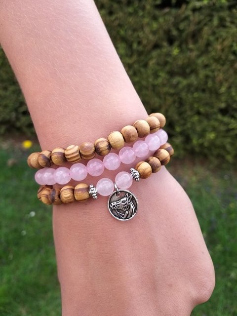 Set dřevěných náramků s růženínem > varianta pánský, dámský, dětský