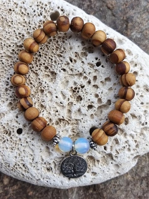 Set dřevěných náramků s měsíčním kamenem > varianta PÁNSKÁ, DÁMSKÁ, DĚTSKÁ