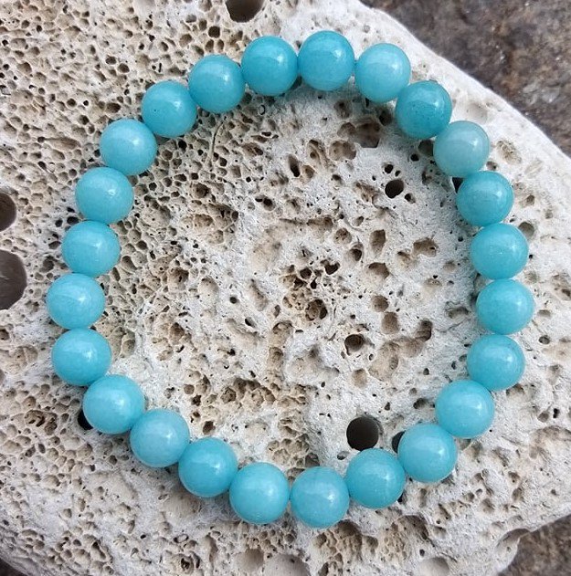 Set dřevěných náramků s amazonitem > varianta PÁNSKÁ, DÁMSKÁ, DĚTSKÁ