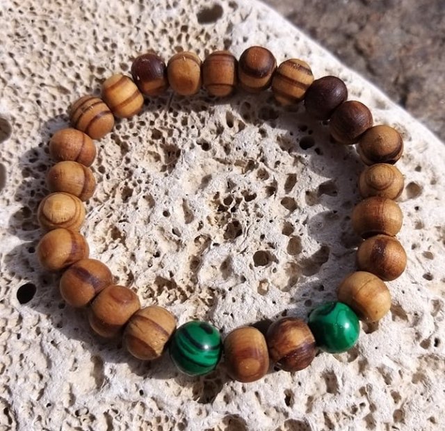 Pár malachitu se dřevem > varianta PÁNSKÁ, DÁMSKÁ, DĚTSKÁ