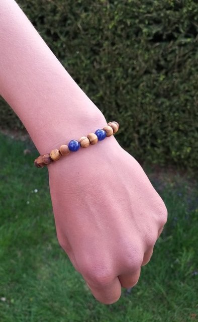 Sodalitový náramek se dřevem > varianta PÁNSKÁ, DÁMSKÁ, DĚTSKÁ