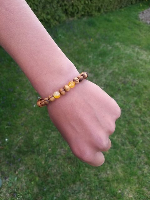 Achátový náramek se dřevem > varianta PÁNSKÁ, DÁMSKÁ, DĚTSKÁ