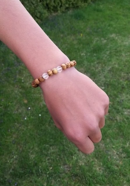 Křišťálový náramek se dřevem > varianta PÁNSKÁ, DÁMSKÁ, DĚTSKÁ