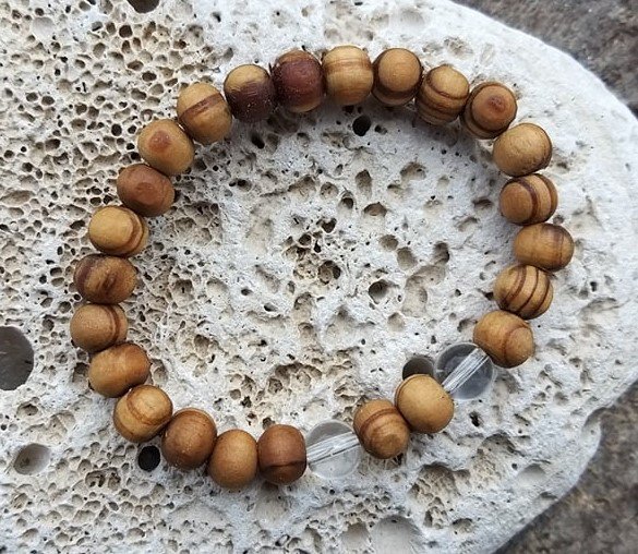 Křišťálový náramek se dřevem > varianta PÁNSKÁ, DÁMSKÁ, DĚTSKÁ