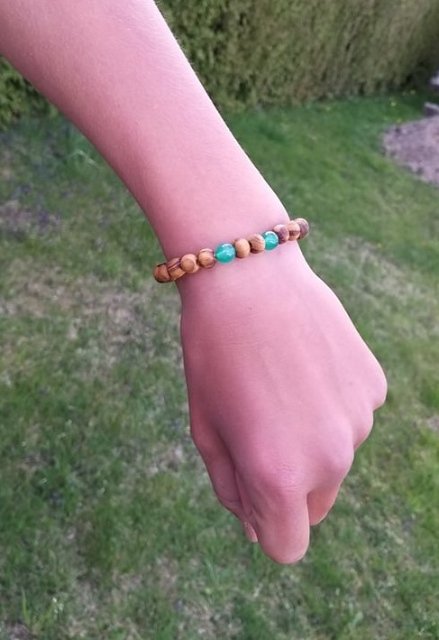 Achátový náramek se dřevem > varianta PÁNSKÁ, DÁMSKÁ, DĚTSKÁ