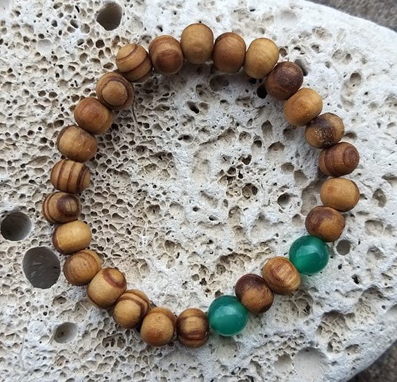 Achátový náramek se dřevem > varianta PÁNSKÁ, DÁMSKÁ, DĚTSKÁ