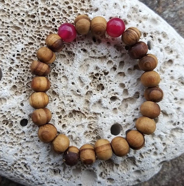 Achátový náramek se dřevem > varianta PÁNSKÁ, DÁMSKÁ, DĚTSKÁ