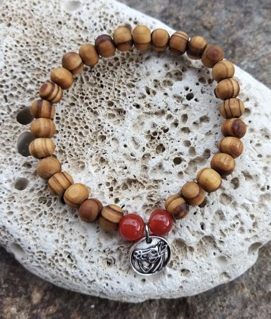 Set dřevěných náramků s karneolem > varianta PÁNSKÁ, DÁMSKÁ, DĚTSKÁ