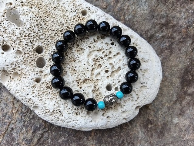 Pánský náramek z onyxu s budhou > varianta pánský