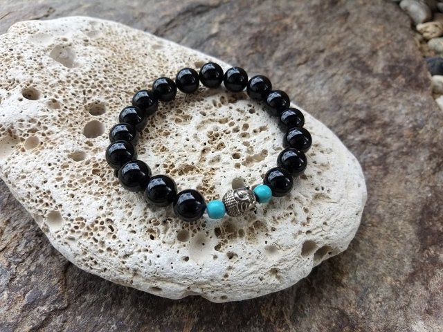 Pánský náramek z onyxu s budhou > varianta pánský