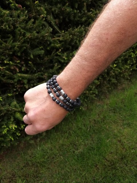 Pánský náramek z lávy s budhou > varianta pánský