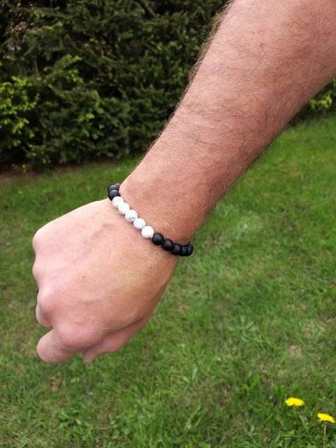 Pánský náramek z onyxu s magnezitem > varianta pánský