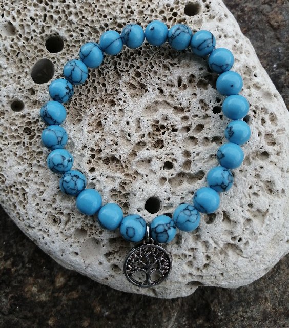 Náramek se stromem života - Tyrkys > varianta PÁNSKÁ, DÁMSKÁ, DĚTSKÁ