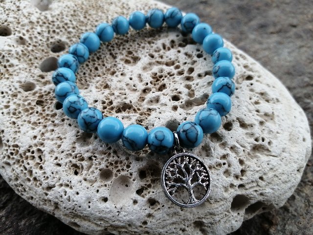 Náramek se stromem života - Tyrkys > varianta PÁNSKÁ, DÁMSKÁ, DĚTSKÁ
