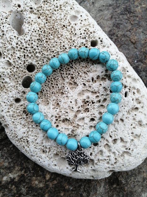 Náramek se stromem života - Tyrkys > varianta PÁNSKÁ, DÁMSKÁ, DĚTSKÁ