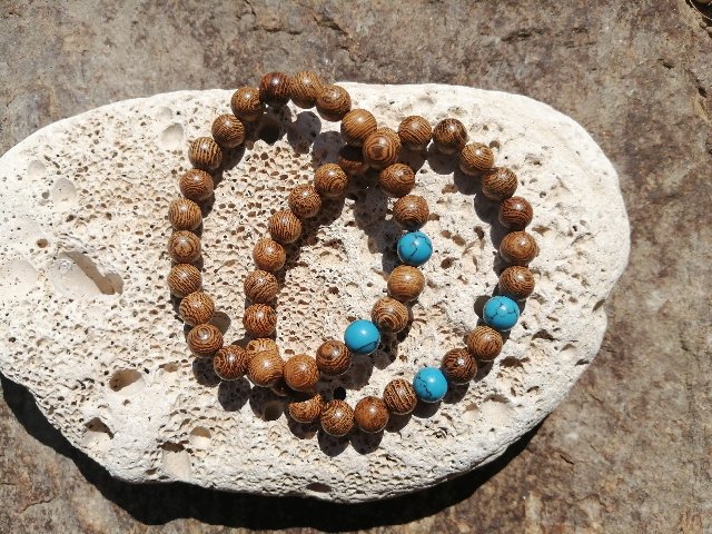 Dubový náramek s tyrkysem > varianta PÁNSKÁ, DÁMSKÁ, DĚTSKÁ