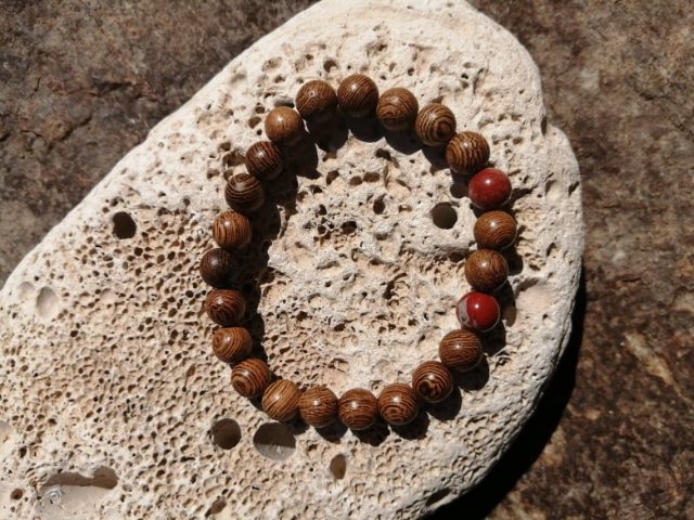 Dubový náramek s jaspisem > varianta PÁNSKÁ, DÁMSKÁ, DĚTSKÁ