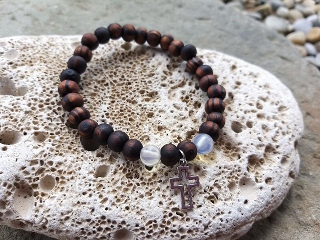 Náramek s měsíčním kamenem s přívěskem > varianta PÁNSKÁ, DÁMSKÁ, DĚTSKÁ