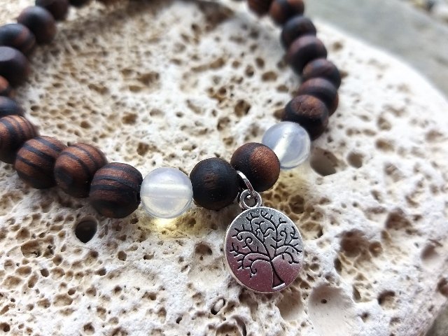 Náramek s měsíčním kamenem s přívěskem > varianta PÁNSKÁ, DÁMSKÁ, DĚTSKÁ