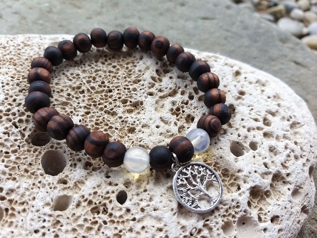 Náramek s měsíčním kamenem s přívěskem > varianta PÁNSKÁ, DÁMSKÁ, DĚTSKÁ