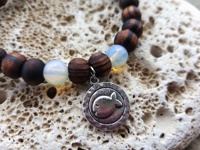 Náramek s měsíčním kamenem s přívěskem > varianta PÁNSKÁ, DÁMSKÁ, DĚTSKÁ