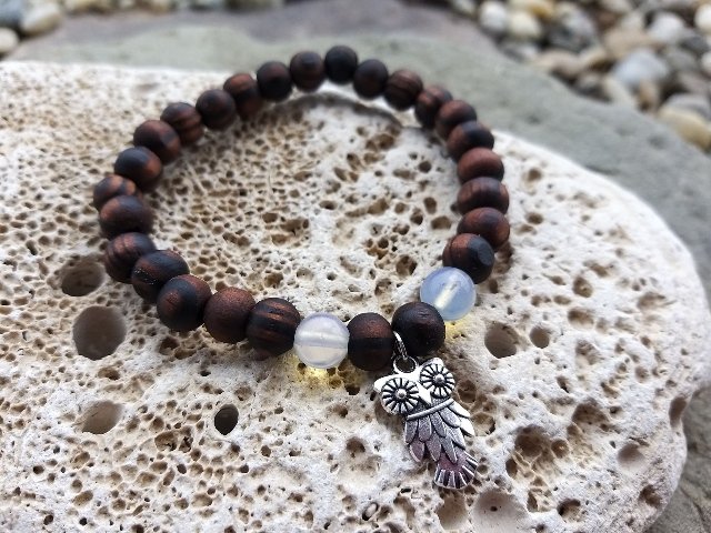 Náramek s měsíčním kamenem s přívěskem > varianta PÁNSKÁ, DÁMSKÁ, DĚTSKÁ