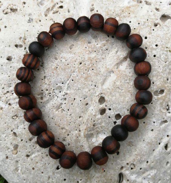 Dřevěný náramek s modrým ulexitem > varianta PÁNSKÁ, DÁMSKÁ, DĚTSKÁ