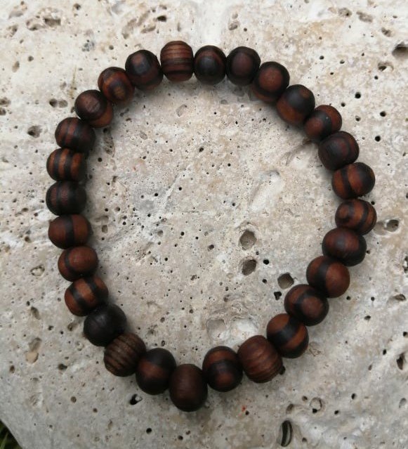 Dřevěný náramek s Achátem > varianta PÁNSKÁ, DÁMSKÁ, DĚTSKÁ