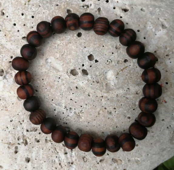 Dřevěný náramek s Amazonitem > varianta PÁNSKÁ, DÁMSKÁ, DĚTSKÁ