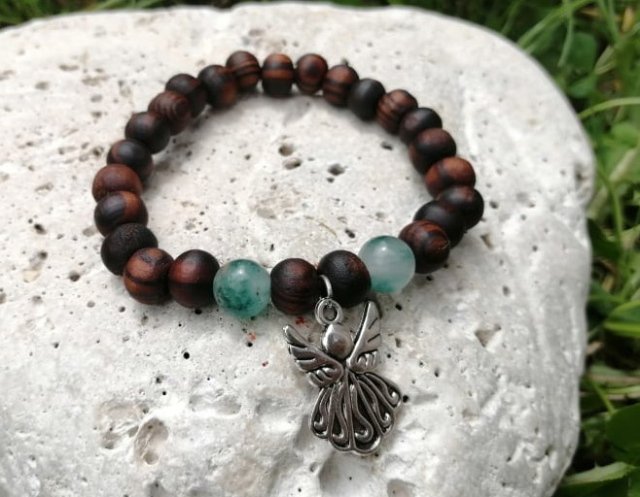 Dřevěný náramek s Achátem > varianta PÁNSKÁ, DÁMSKÁ, DĚTSKÁ