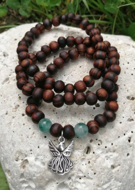 Dřevěný náramek s Achátem > varianta PÁNSKÁ, DÁMSKÁ, DĚTSKÁ