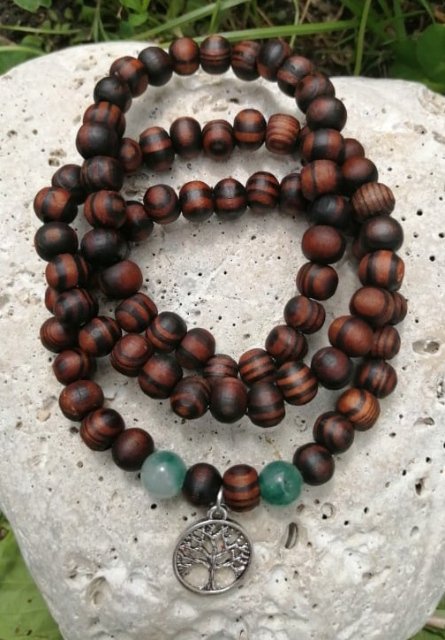 Dřevěný náramek s Achátem > varianta PÁNSKÁ, DÁMSKÁ, DĚTSKÁ