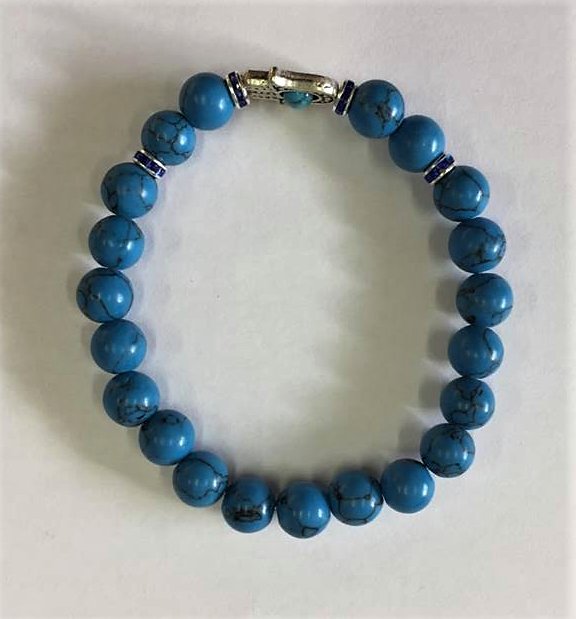 Tyrkysový náramek s rukou Fatimy > varianta 2. obvod 18 cm-obvyklá velikos