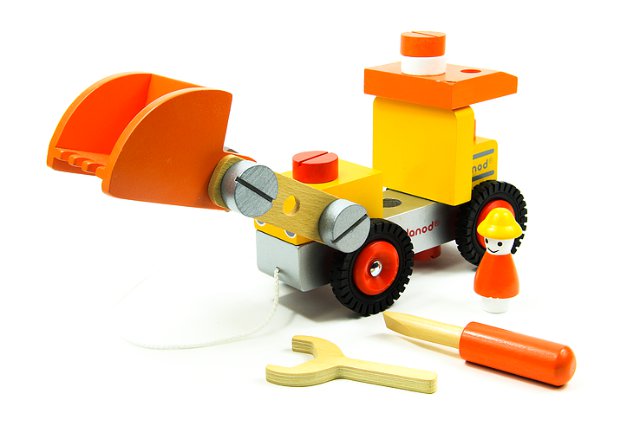 Dřevěný bagr - interaktivní > varianta oranžový bagr