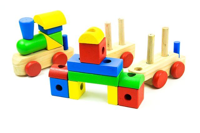 Dřevěný vlak - kostičky > varianta střední