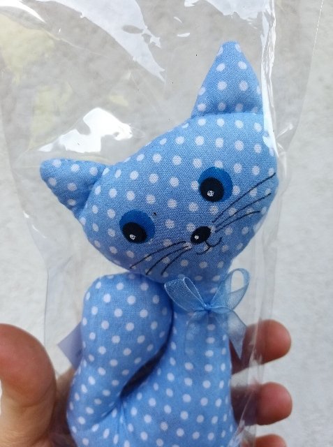 Levandulová kočička > varianta Modrá s modrou stuhou