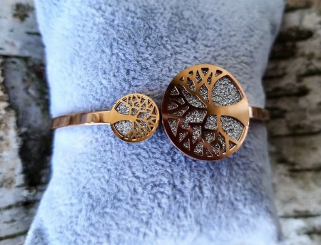 Červený náramek se stromem života > varianta Chirurgická ocel