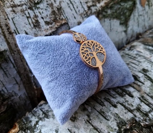 Červený náramek se stromem života > varianta Chirurgická ocel